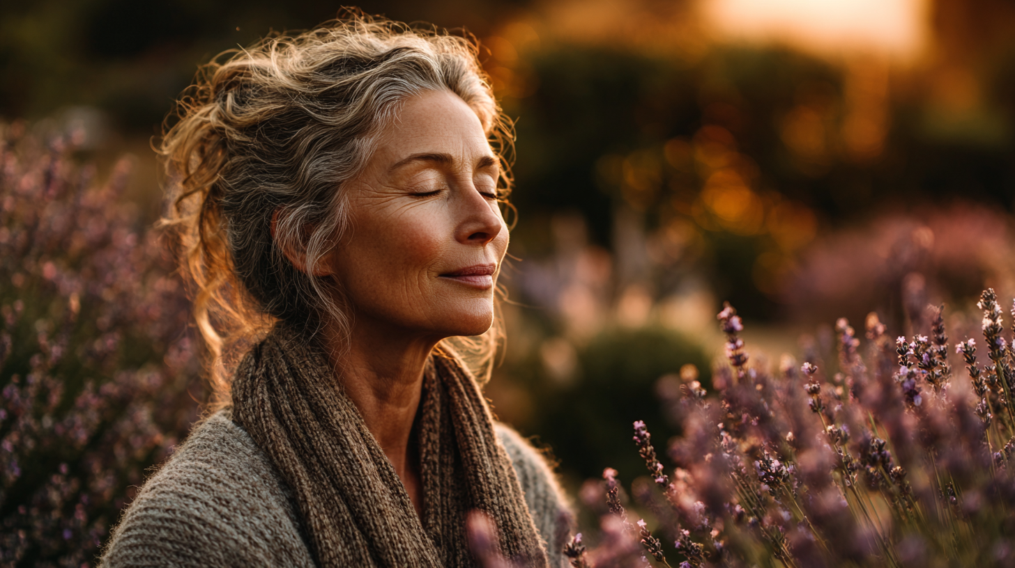 Група старших людей виконує йогу на природі